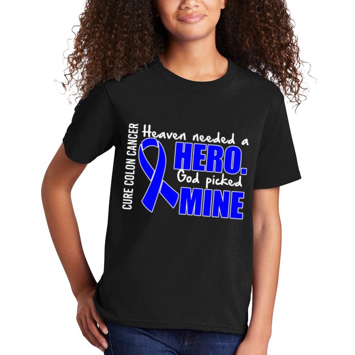 Cure Colon Cancer Heaven Needed A Hero Kids T-Shirt
