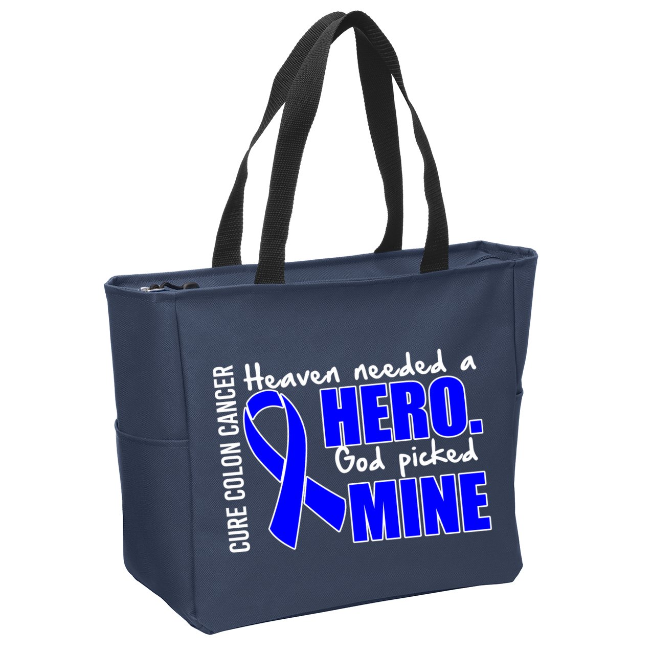 Cure Colon Cancer Heaven Needed A Hero Zip Tote Bag