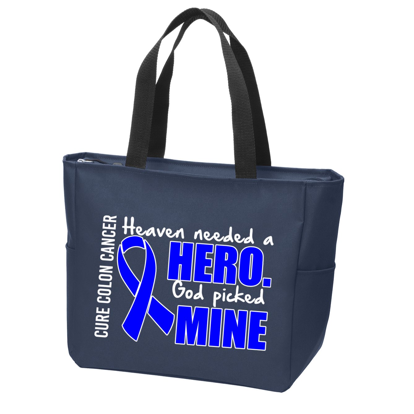Cure Colon Cancer Heaven Needed A Hero Zip Tote Bag