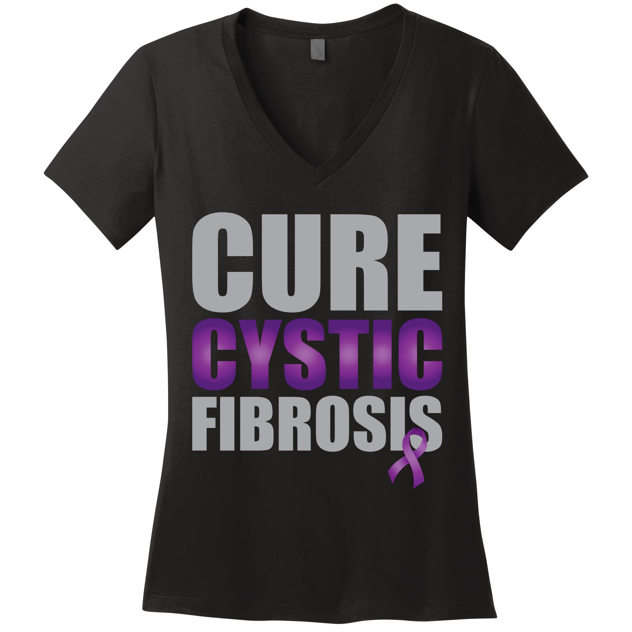 Cure Cystic Fibrosis Women's V-Neck T-Shirt