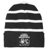 Cure For Rabies Fun Run Striped Beanie with Solid Band