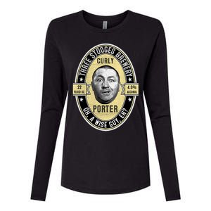 Curly Porter Three Stooges Womens Cotton Relaxed Long Sleeve T-Shirt