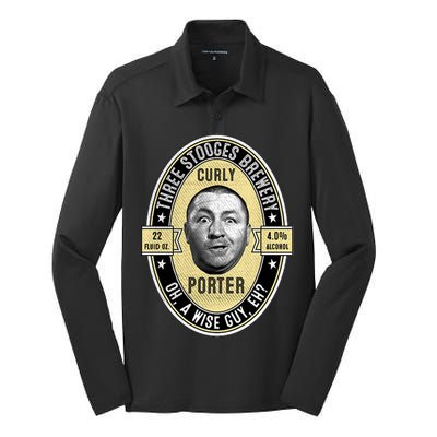 Curly Porter Three Stooges Silk Touch Performance Long Sleeve Polo