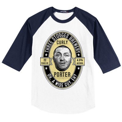 Curly Porter Three Stooges Baseball Sleeve Shirt