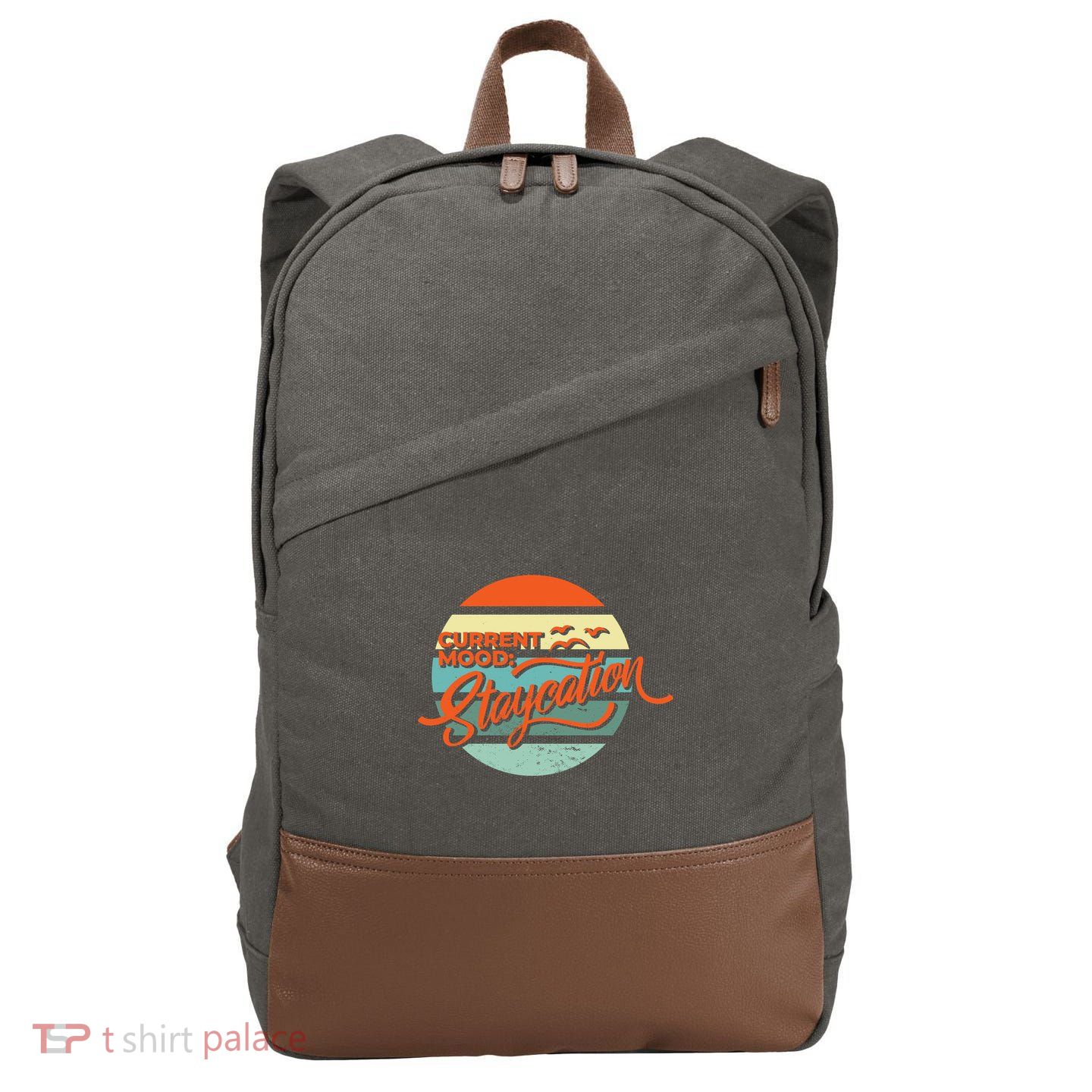 Current Mood Staycation  Cotton Canvas Backpack