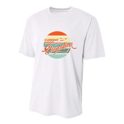 Current Mood Staycation  Youth Performance Sprint T-Shirt