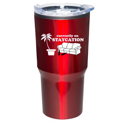 Currently On Staycation Funny Vacation Tumbler