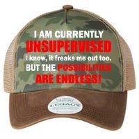 Currently Unsupervised Possibilities Are Endless Legacy Tie Dye Trucker Hat
