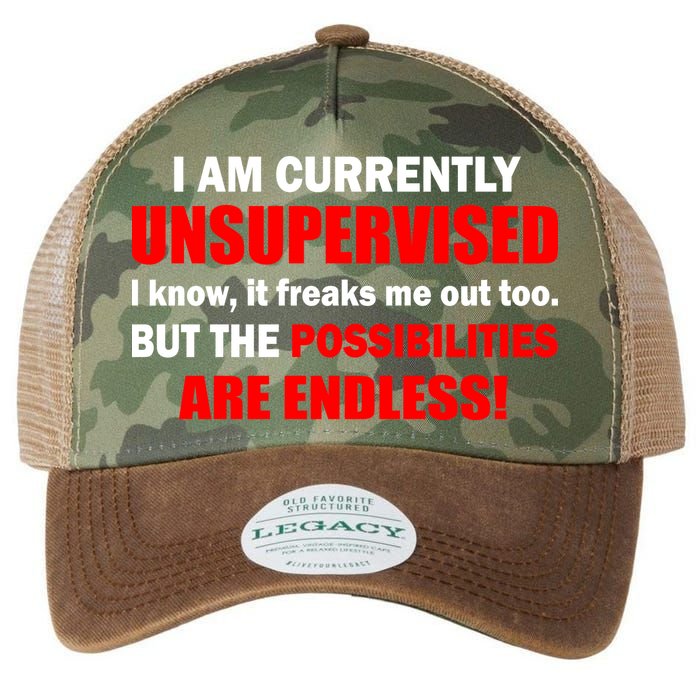 Currently Unsupervised Possibilities Are Endless Legacy Tie Dye Trucker Hat