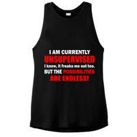 Currently Unsupervised Possibilities Are Endless Ladies PosiCharge Tri-Blend Wicking Tank