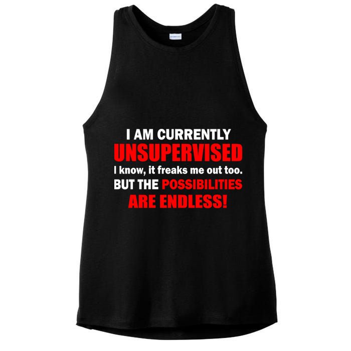 Currently Unsupervised Possibilities Are Endless Ladies PosiCharge Tri-Blend Wicking Tank