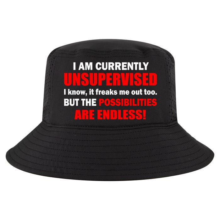 Currently Unsupervised Possibilities Are Endless Cool Comfort Performance Bucket Hat