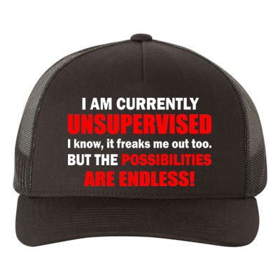 Currently Unsupervised Possibilities Are Endless Yupoong Adult 5-Panel Trucker Hat