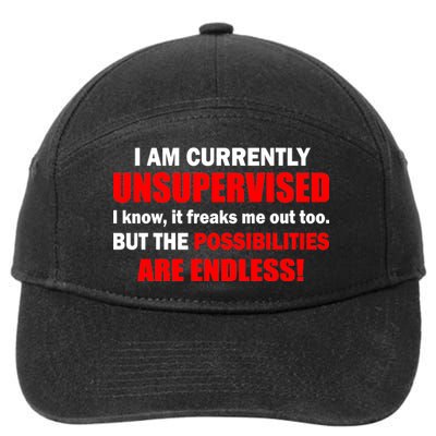 Currently Unsupervised Possibilities Are Endless 7-Panel Snapback Hat