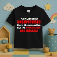Currently Unsupervised Possibilities Are Endless Toddler T-Shirt