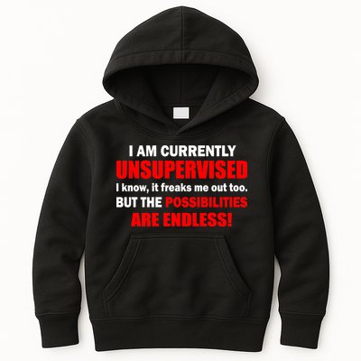 Currently Unsupervised Possibilities Are Endless Kids Hoodie