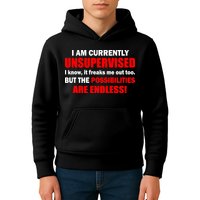 Currently Unsupervised Possibilities Are Endless Kids Hoodie