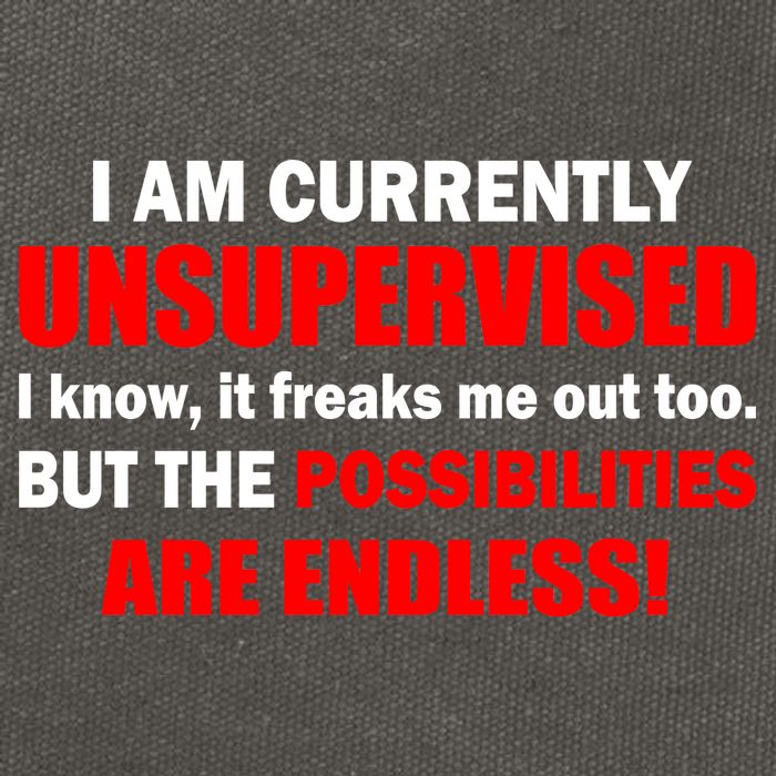 Currently Unsupervised Possibilities Are Endless Cotton Canvas Backpack