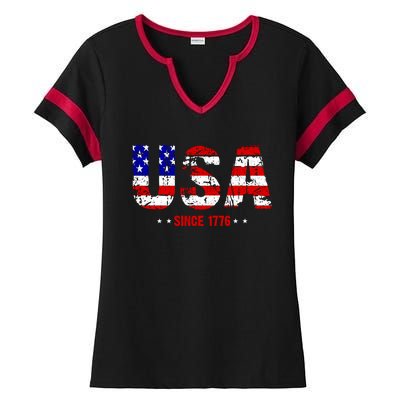 Chill Usa Since 1776 Ladies Halftime Notch Neck Tee