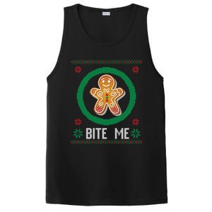 Christmas Ugly Sweater Gingerbread Cookie Funny Bite Me Gift PosiCharge Competitor Tank