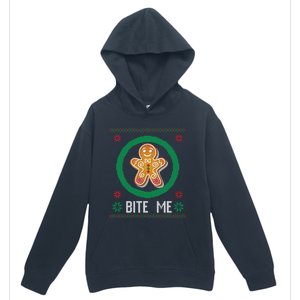 Christmas Ugly Sweater Gingerbread Cookie Funny Bite Me Gift Urban Pullover Hoodie