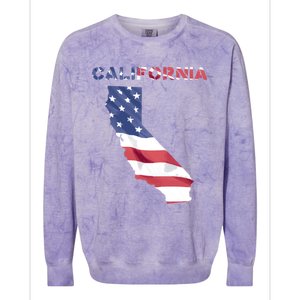 California United States America Patriotic Usa Flag Pride Gift Colorblast Crewneck Sweatshirt