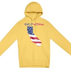 California United States America Patriotic Usa Flag Pride Gift Premium Pullover Hoodie