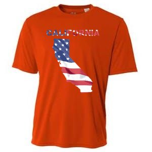 California United States America Patriotic Usa Flag Pride Gift Cooling Performance Crew T-Shirt