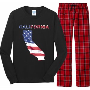 California United States America Patriotic Usa Flag Pride Gift Long Sleeve Pajama Set