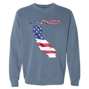 California United States America Patriotic Usa Flag Pride Gift Garment-Dyed Sweatshirt