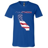 California United States America Patriotic Usa Flag Pride Gift V-Neck T-Shirt