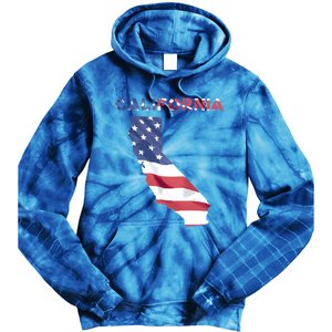 California United States America Patriotic Usa Flag Pride Gift Tie Dye Hoodie