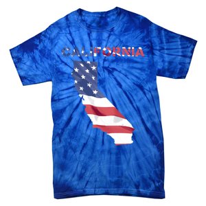 California United States America Patriotic Usa Flag Pride Gift Tie-Dye T-Shirt