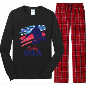 Curling USA Support The USA Flag Curl Clean Long Sleeve Pajama Set