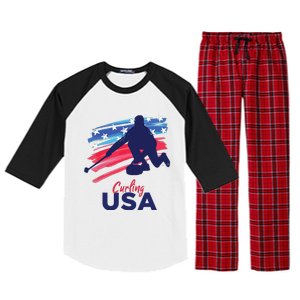 Curling USA Support The USA Flag Curl Clean Raglan Sleeve Pajama Set