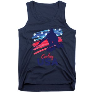 Curling USA Support The USA Flag Curl Clean Tank Top