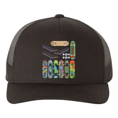 Cool Unique Skateboards Design Mash Up Yupoong Adult 5-Panel Trucker Hat