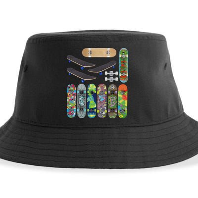 Cool Unique Skateboards Design Mash Up Sustainable Bucket Hat