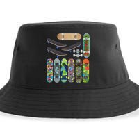 Cool Unique Skateboards Design Mash Up Sustainable Bucket Hat