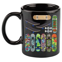 Cool Unique Skateboards Design Mash Up 11oz C Handle Ceramic Mug