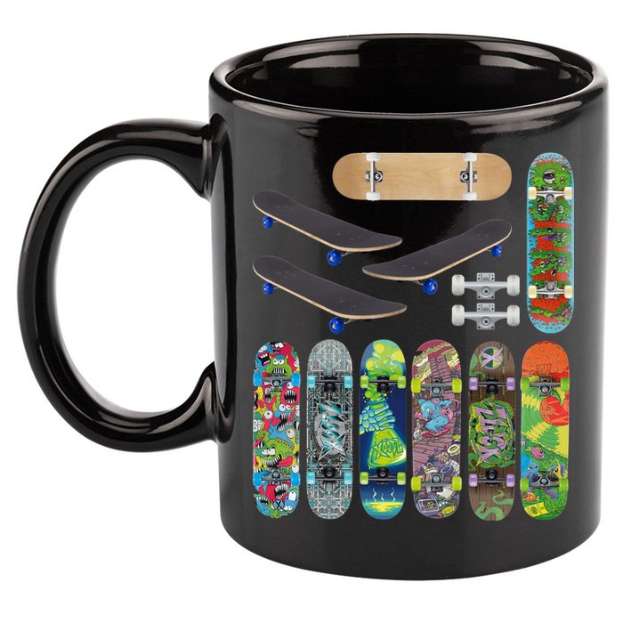 Cool Unique Skateboards Design Mash Up 11oz C Handle Ceramic Mug