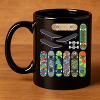 Cool Unique Skateboards Design Mash Up 11oz C Handle Ceramic Mug