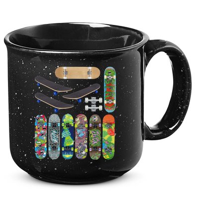 Cool Unique Skateboards Design Mash Up 15oz Campfire Ceramic Mug