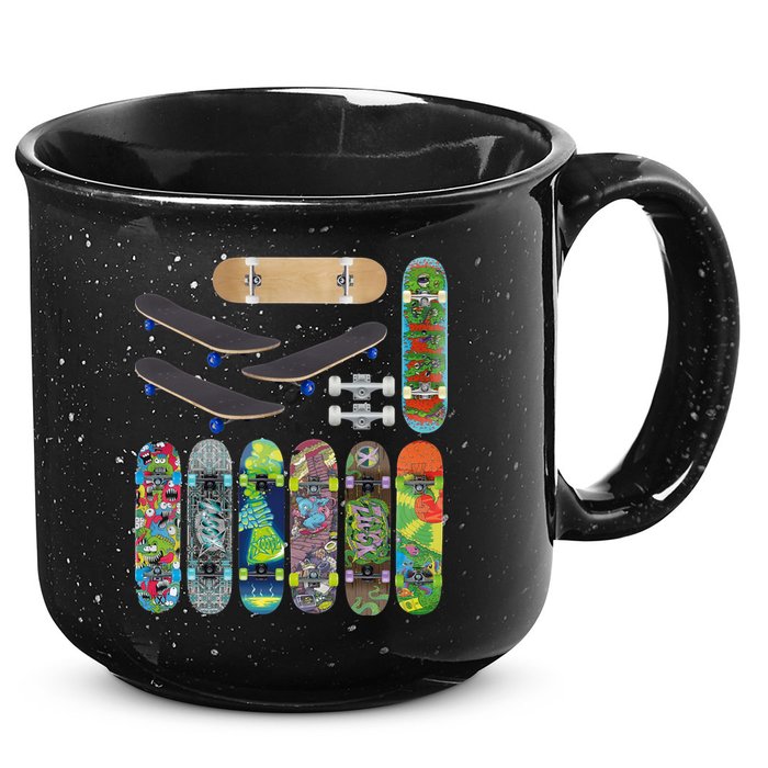 Cool Unique Skateboards Design Mash Up 15oz Campfire Ceramic Mug