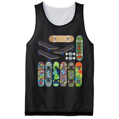 Cool Unique Skateboards Design Mash Up Mesh Reversible Basketball Jersey Tank