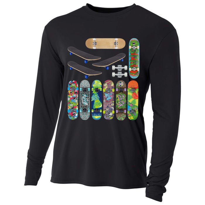 Cool Unique Skateboards Design Mash Up Cooling Performance Long Sleeve Crew
