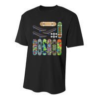 Cool Unique Skateboards Design Mash Up Youth Performance Sprint T-Shirt