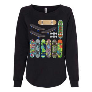 Cool Unique Skateboards Design Mash Up Womens California Wash Sweatshirt