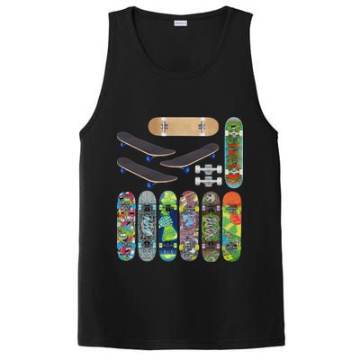 Cool Unique Skateboards Design Mash Up PosiCharge Competitor Tank