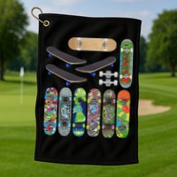 Cool Unique Skateboards Design Mash Up Golf Towel
